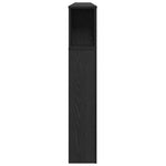 Headboard Cabinet with Storage Black oak 180 x 18.5 x 102.5 cm - Bargainia.com - 
