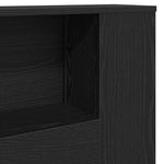 Headboard Cabinet with Storage Black oak 180 x 18.5 x 102.5 cm - Bargainia.com - 