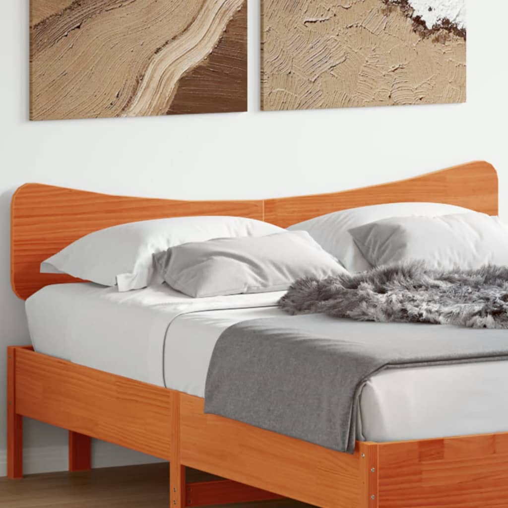 Headboard Wax Brown 160 cm Solid Wood Pine - Bargainia.com - 