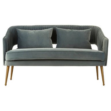 Hendricks 2 Seater Dusky Blue Velvet Sofa - Bargainia.com - 