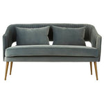 Hendricks 2 Seater Dusky Blue Velvet Sofa - Bargainia.com - 