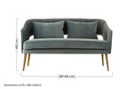 Hendricks 2 Seater Dusky Blue Velvet Sofa - Bargainia.com - 