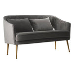 Hendricks Grey Velvet Two Seater Sofa - Bargainia.com - 