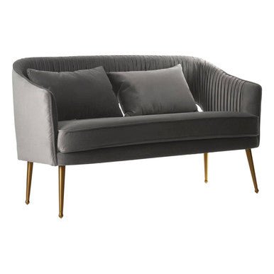 Hendricks Grey Velvet Two Seater Sofa - Bargainia.com - 
