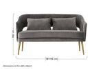 Hendricks Grey Velvet Two Seater Sofa - Bargainia.com - 