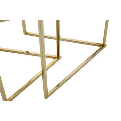 Herber Set Of 2 Gold Finish Hexagon Nesting Tables - Bargainia.com - 5018705494210