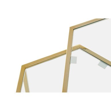 Herber Set Of 2 Gold Finish Hexagon Nesting Tables - Bargainia.com - 5018705494210