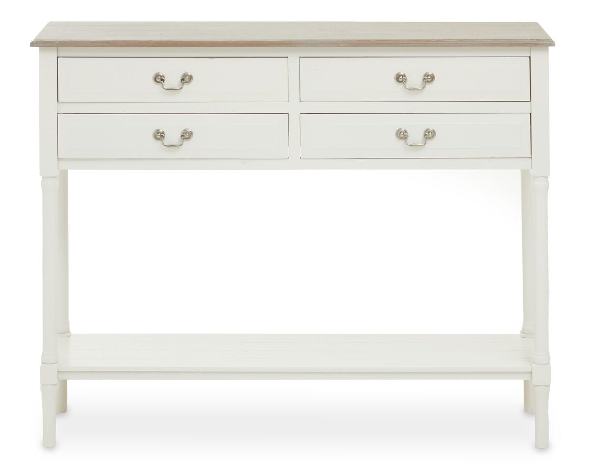 Heritage 4 Drawer White Console Table - Bargainia.com - 5018705495224