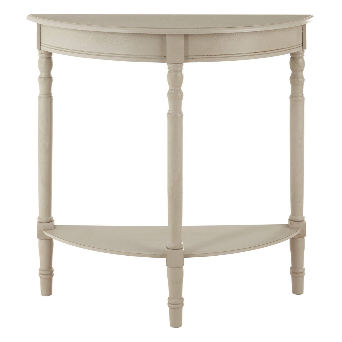 Heritage Grey Putty Pine Wood Half Moon Console Table - Bargainia.com - 5063227019410