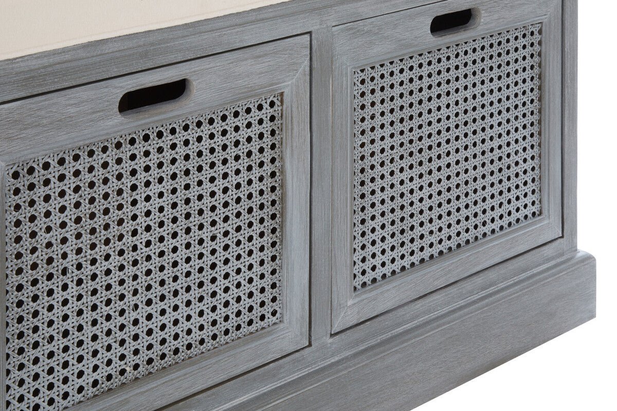 Heritage Grey Three Drawer Storage Bench with Cushion - Bargainia.com - 5063227019403