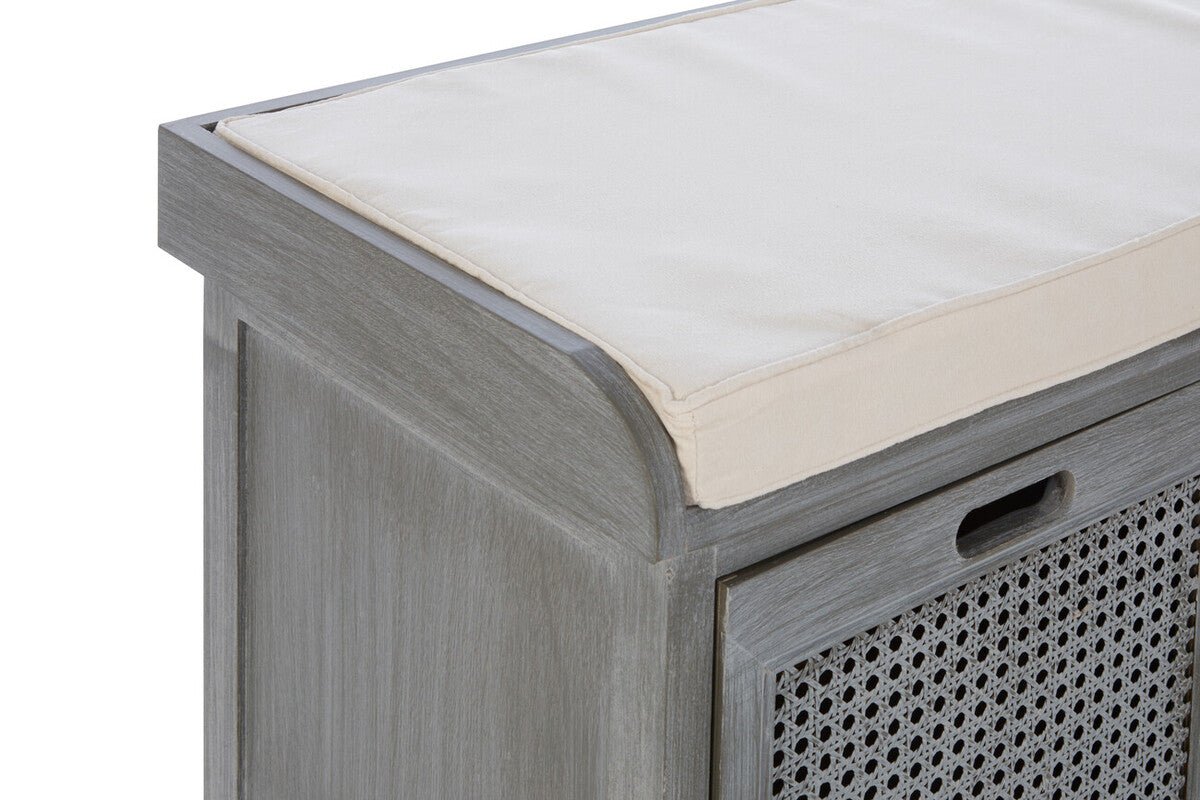 Heritage Grey Three Drawer Storage Bench with Cushion - Bargainia.com - 5063227019403