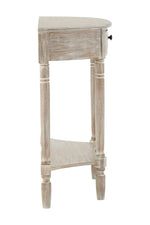 Heritage Natural Wash Pine Wood Half Moon Console Table with Drawer - Bargainia.com - 5063227019380