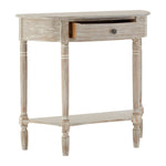 Heritage Natural Wash Pine Wood Half Moon Console Table with Drawer - Bargainia.com - 5063227019380