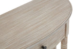 Heritage Natural Wash Pine Wood Half Moon Console Table with Drawer - Bargainia.com - 5063227019380