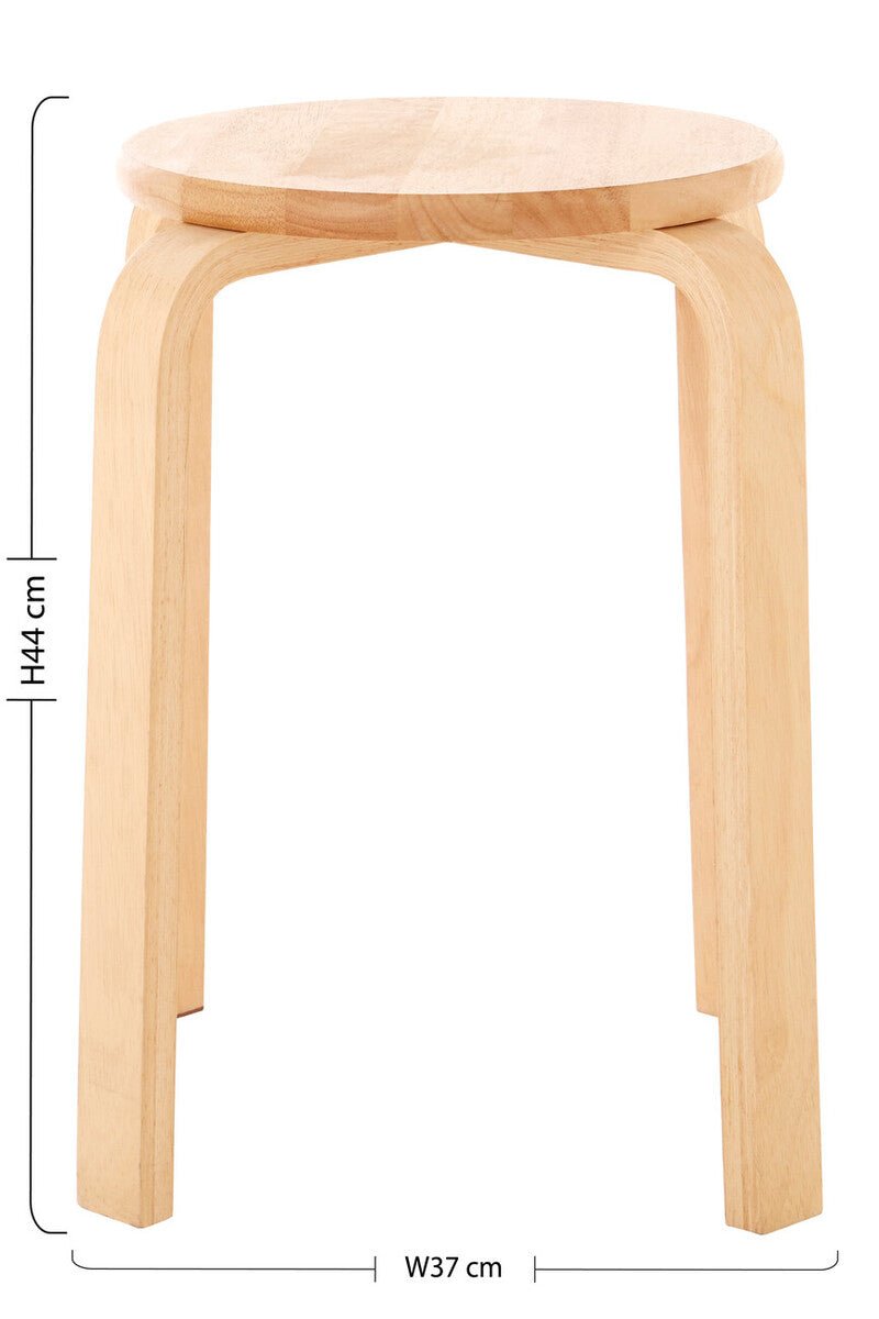Heva Tropical Hevea Wood Stackable Round Stool - Bargainia.com - 5018705671178