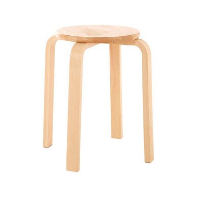Heva Tropical Hevea Wood Stackable Round Stool - Bargainia.com - 5018705671178