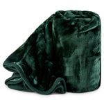 Hibernate Cosy Collection Soft Faux Mink Throw Thick Luxury Blanket - Emerald Green - Bargainia.com - 