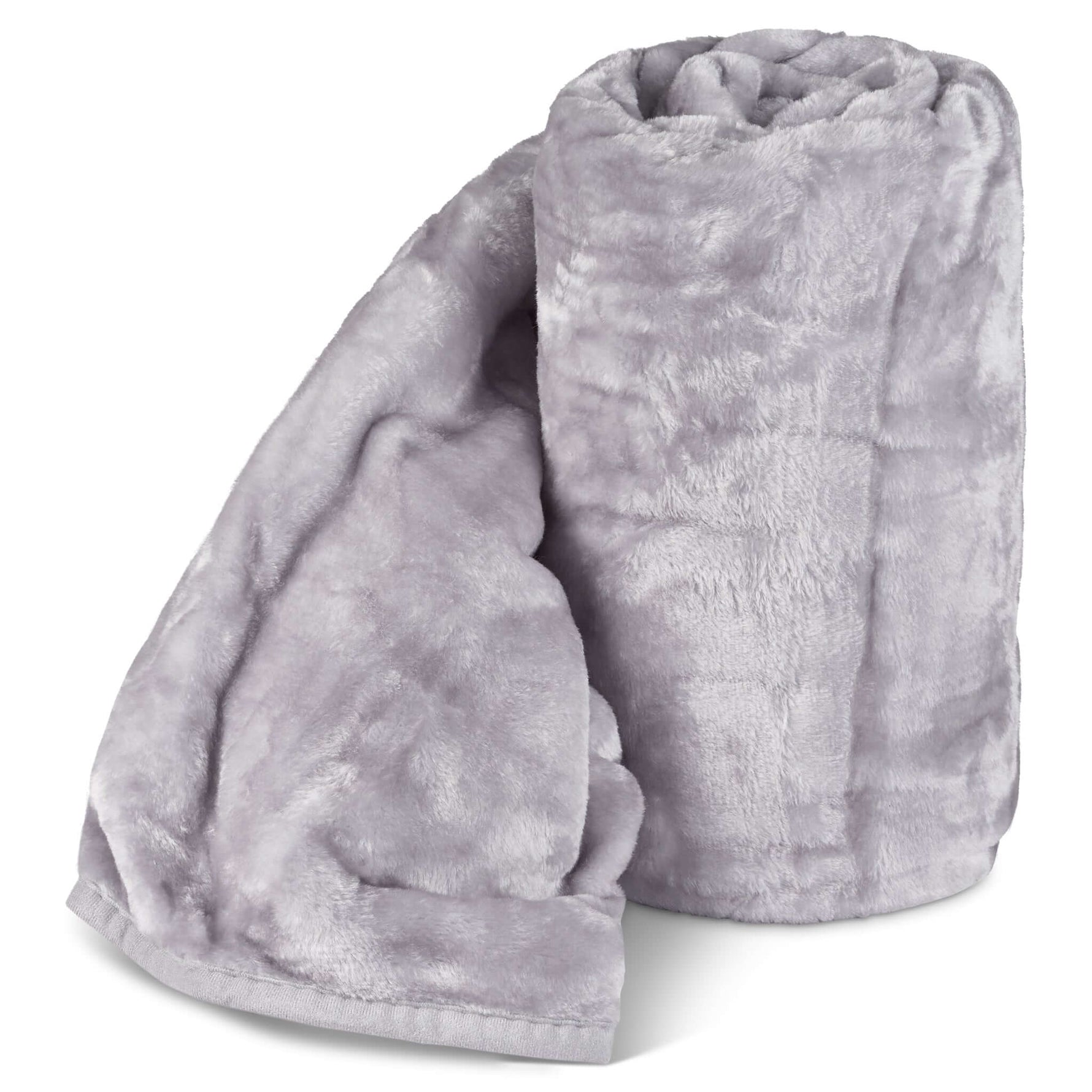 Hibernate Cosy Collection Soft Faux Mink Throw Thick Luxury Blanket - Light Silver - Bargainia.com - 