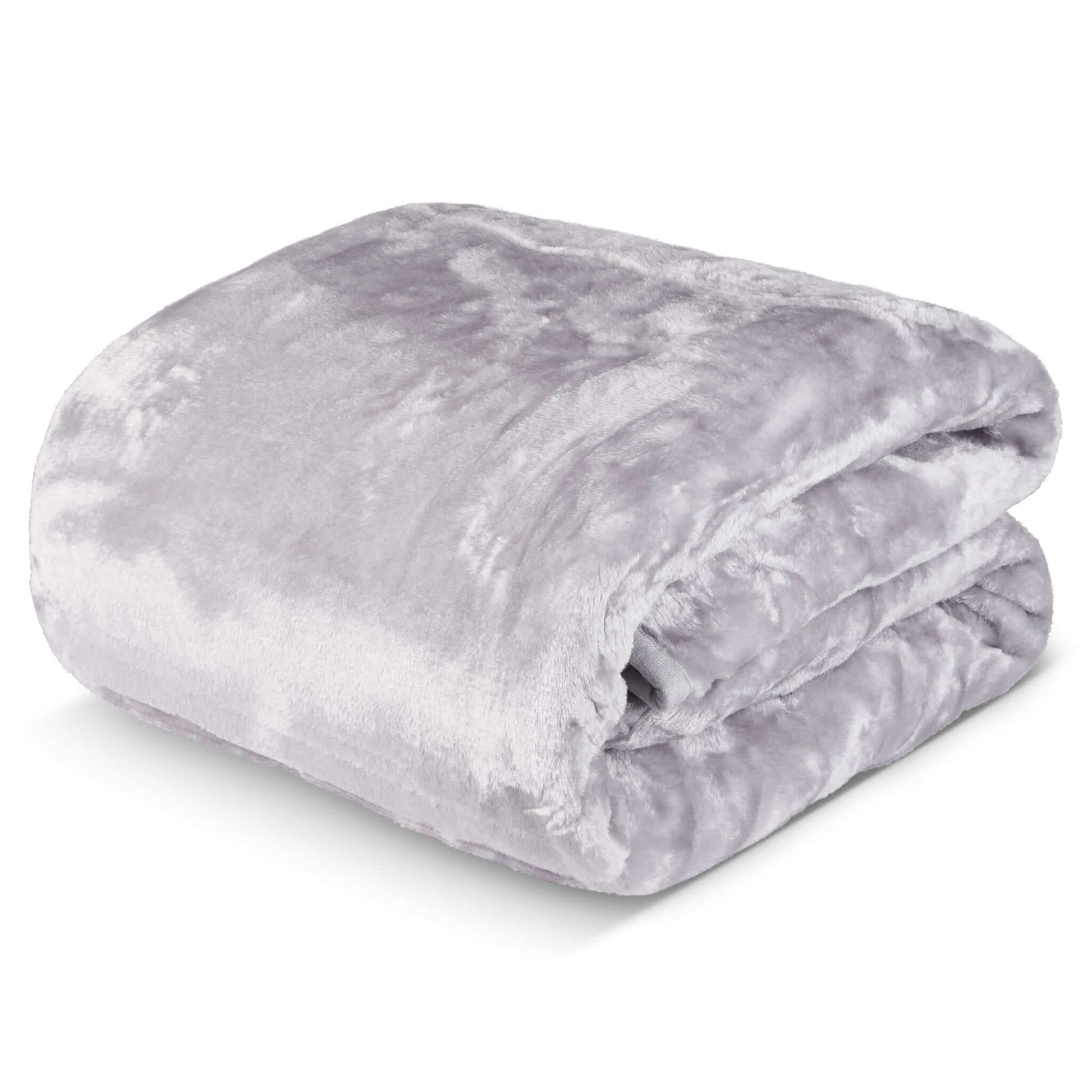Hibernate Cosy Collection Soft Faux Mink Throw Thick Luxury Blanket - Light Silver Blankets Clearance
