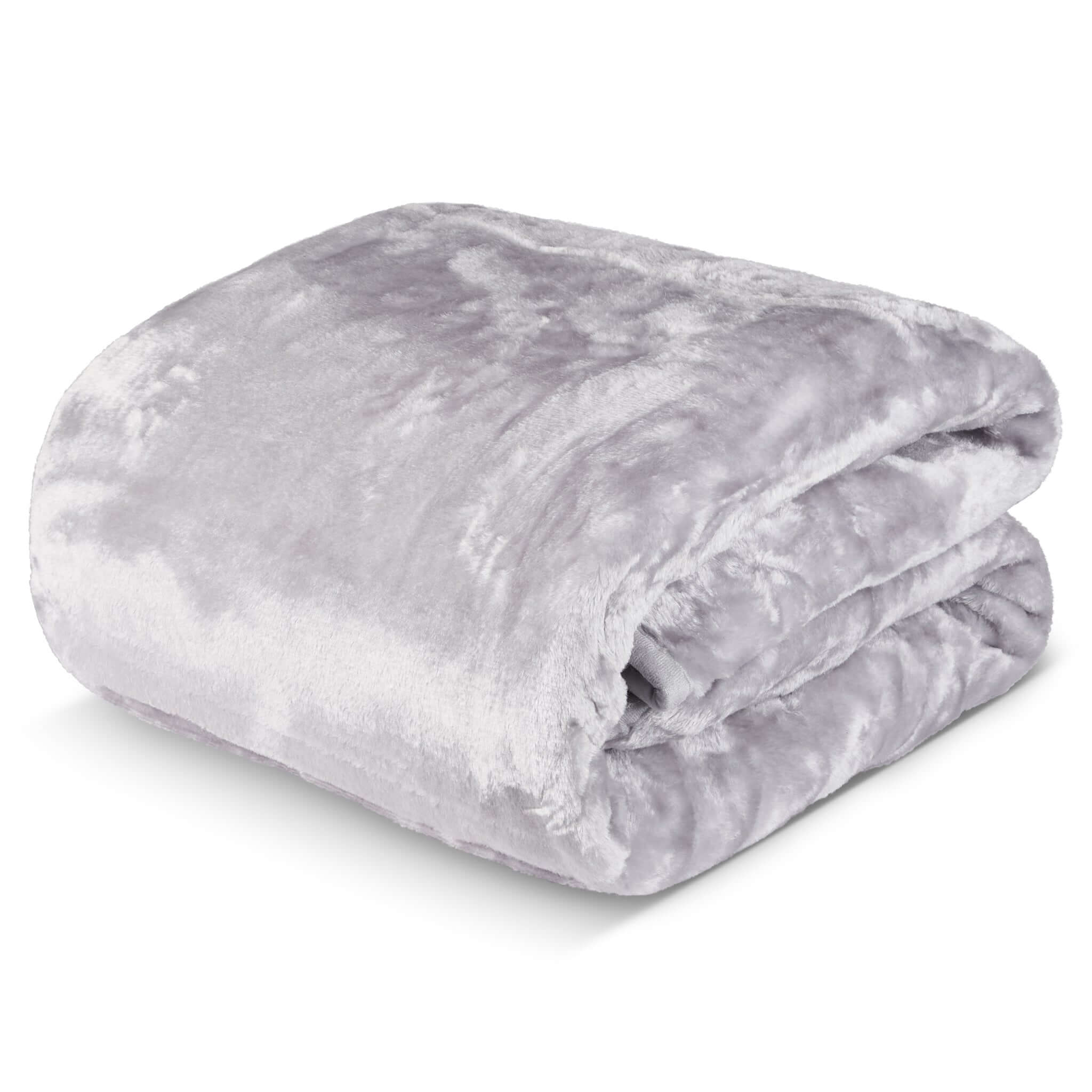 Hibernate Cosy Collection Soft Faux Mink Throw Thick Luxury Blanket - Light Silver Blankets Clearance
