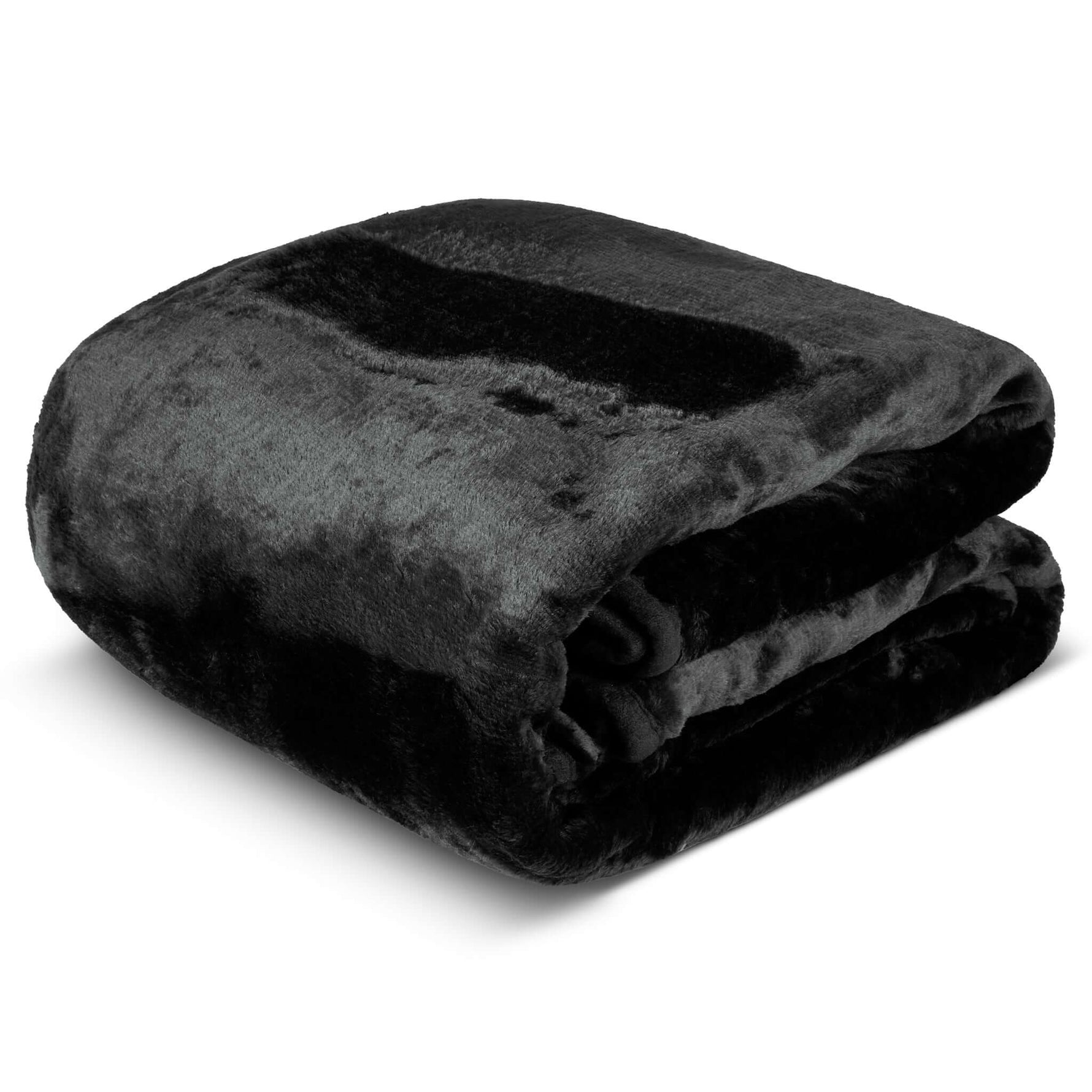 Hibernate Cosy Collection Soft Faux Mink Throw Thick Luxury Blanket - Midnight Black - Bargainia.com - 