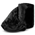 Hibernate Cosy Collection Soft Faux Mink Throw Thick Luxury Blanket - Midnight Black - Bargainia.com - 