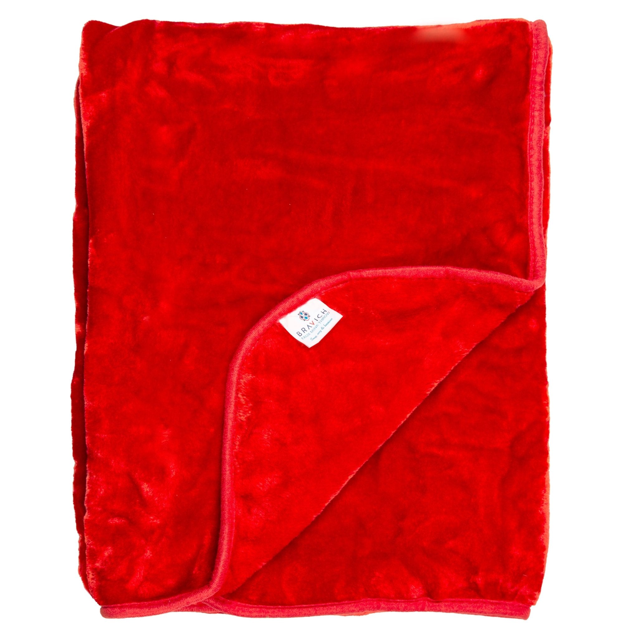 Hibernate Cosy Collection Soft Faux Mink Throw Thick Luxury Blanket - Red Blankets Clearance