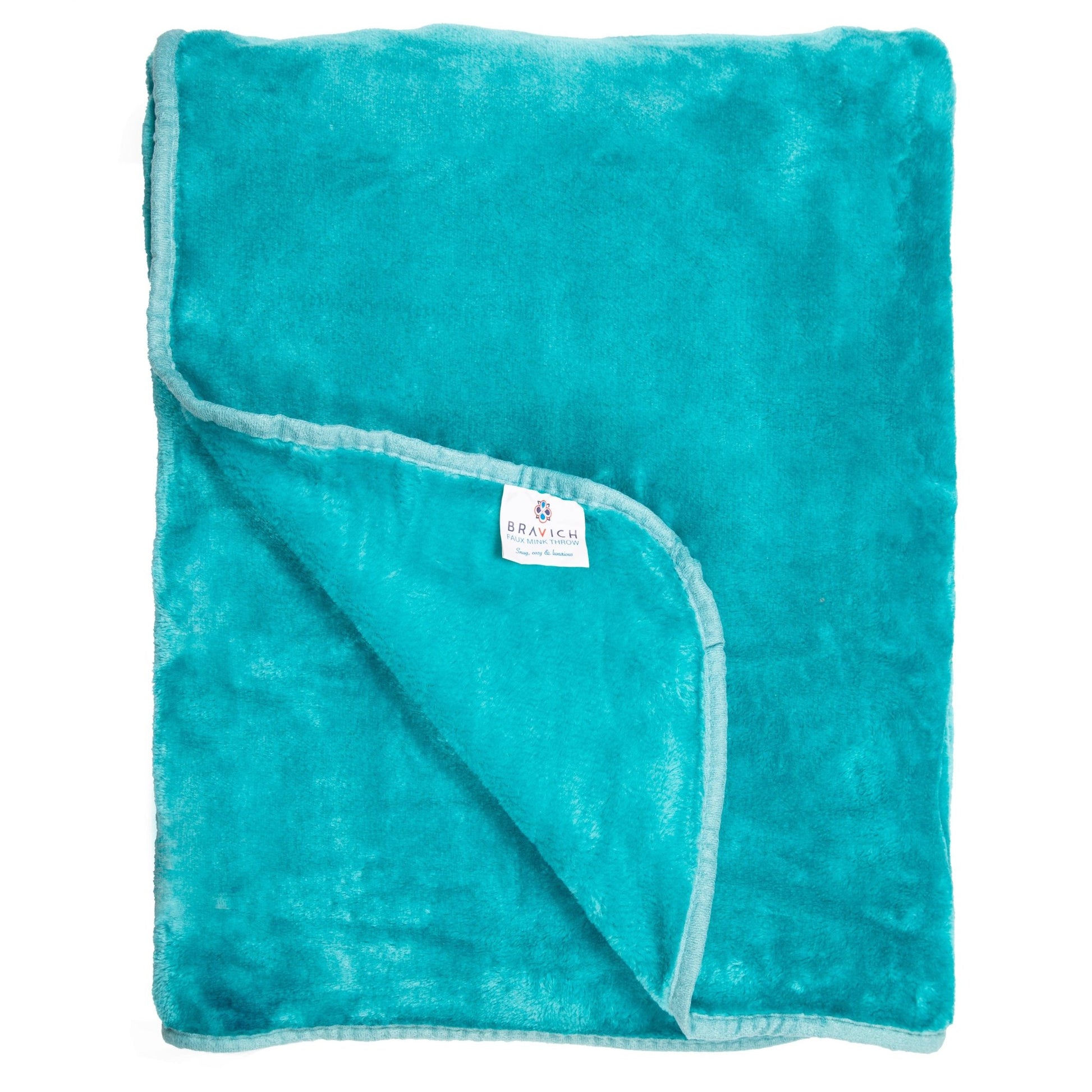 Hibernate Cosy Collection Soft Faux Mink Throw Thick Luxury Blanket - Teal Blankets Clearance