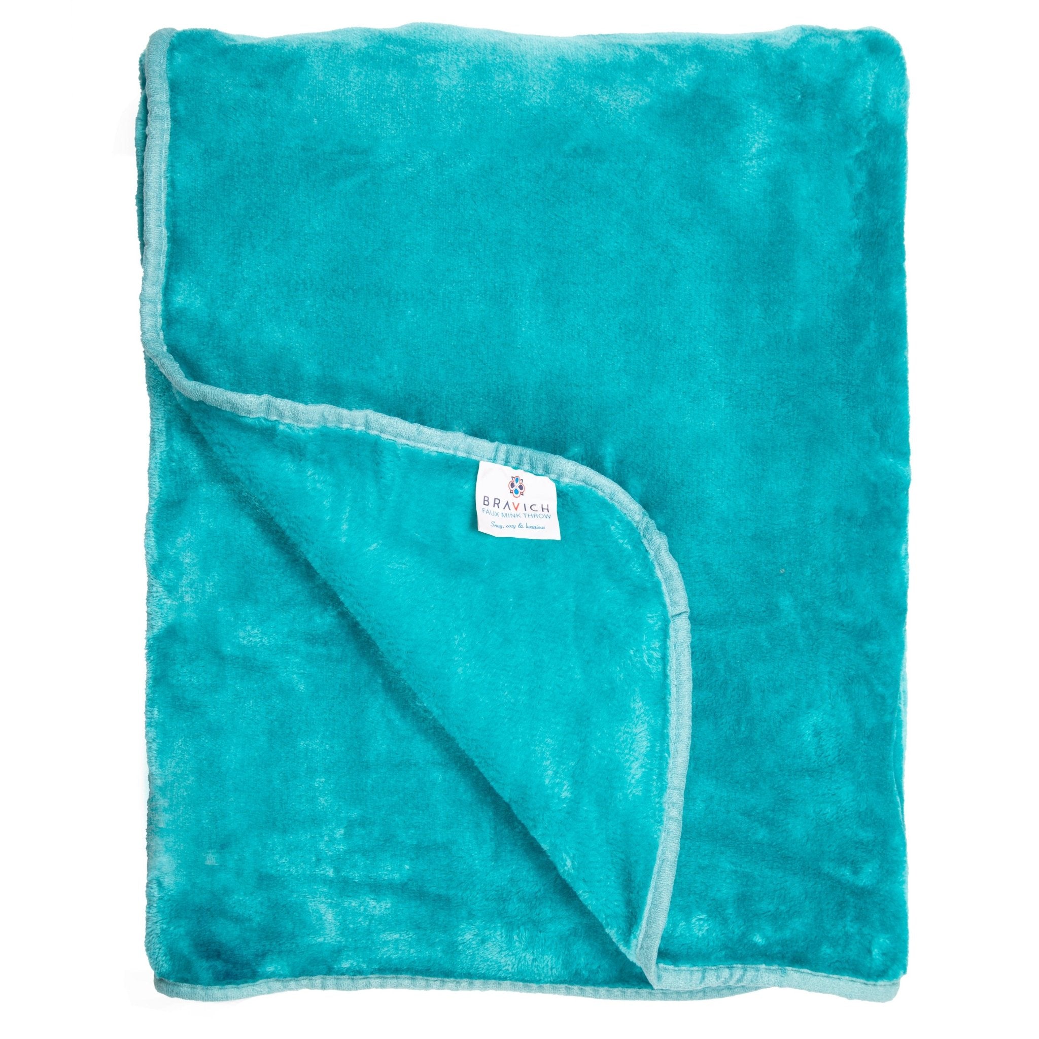 Hibernate Cosy Collection Soft Faux Mink Throw Thick Luxury Blanket - Teal Blankets Clearance