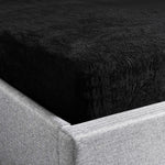 Hibernate Cosy Collection Super Soft Teddy Fleece Fitted Sheet - Black - Bargainia.com - 