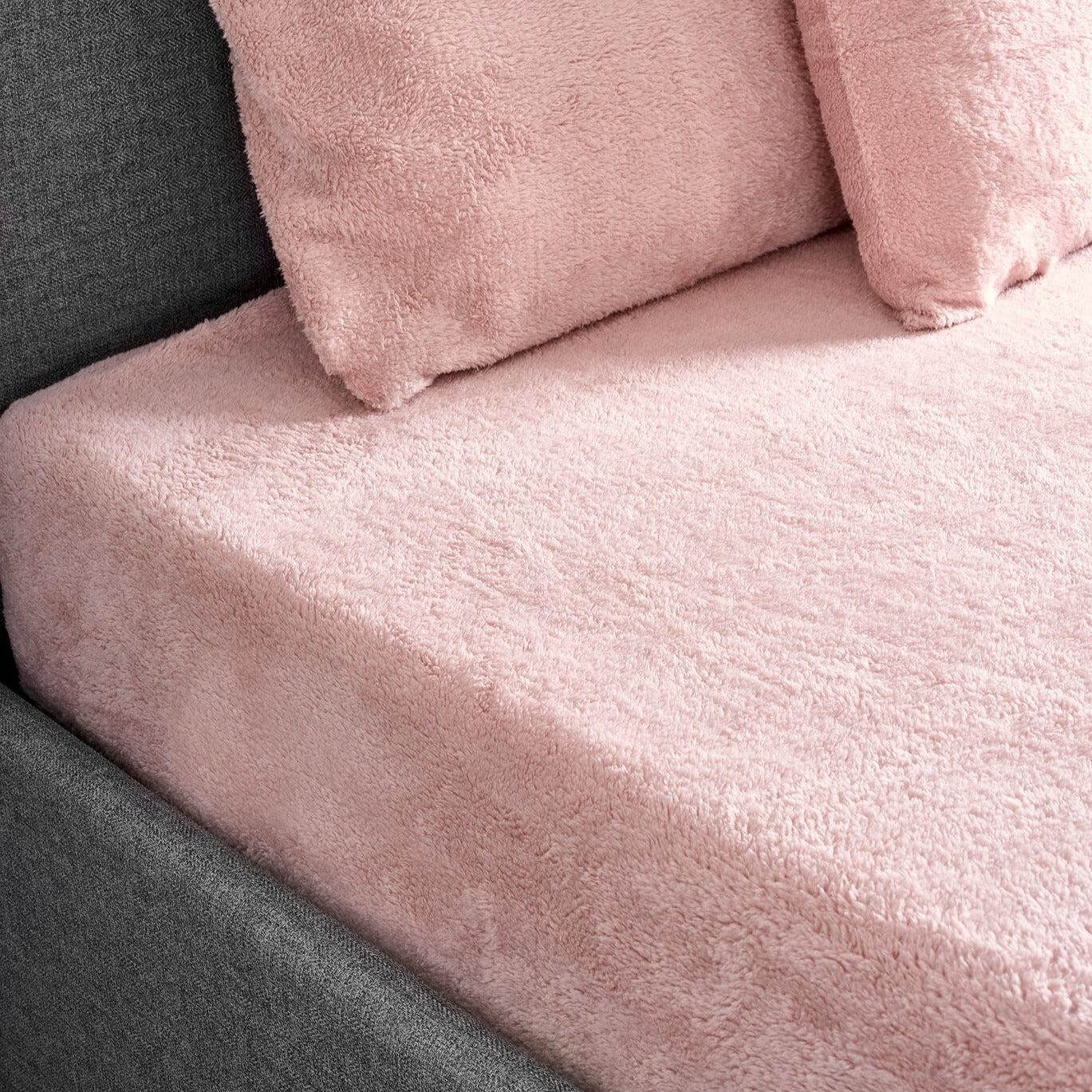Hibernate Cosy Collection Super Soft Teddy Fleece Fitted Sheet - Rose Pink Clearance
