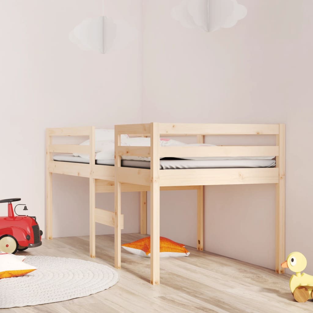 High Sleeper Bed without Mattress 90x190 cm Single Solid Wood Pine - Bargainia.com - 8720287214946 - 821614