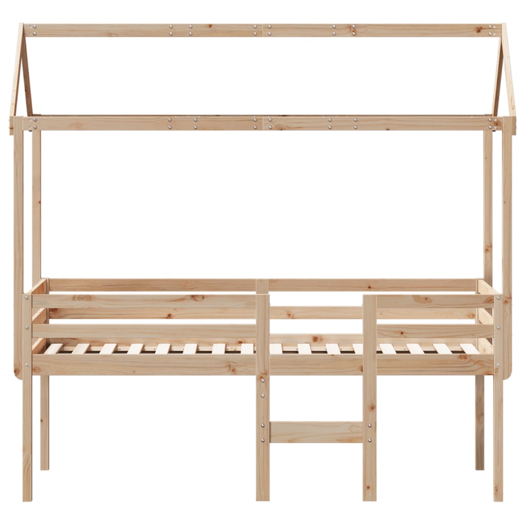High Sleeper Bed without Mattress 90x190 cm Single Solid Wood Pine - Bargainia.com - 8721102670367 - 3282138