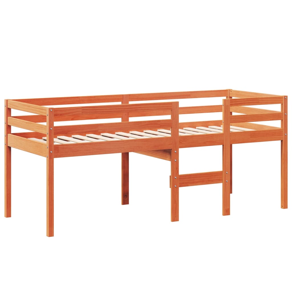 High Sleeper Bed without Mattress Wax Brown 75x190 cm Small Single Solid Wood Pine - Bargainia.com - 8721102670015 - 3282103