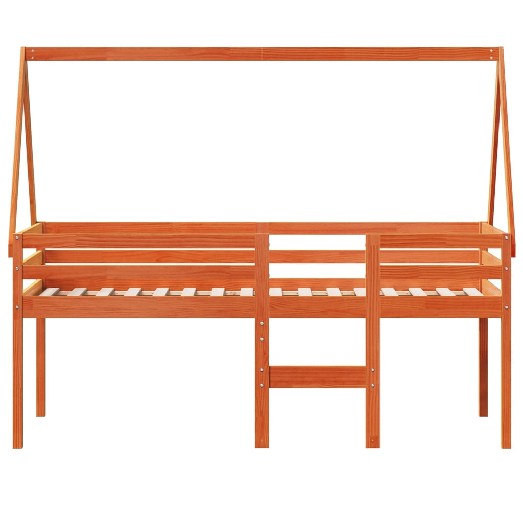 High Sleeper Bed without Mattress Wax Brown 75x190 cm Small Single Solid Wood Pine - Bargainia.com - 8721102670015 - 3282103