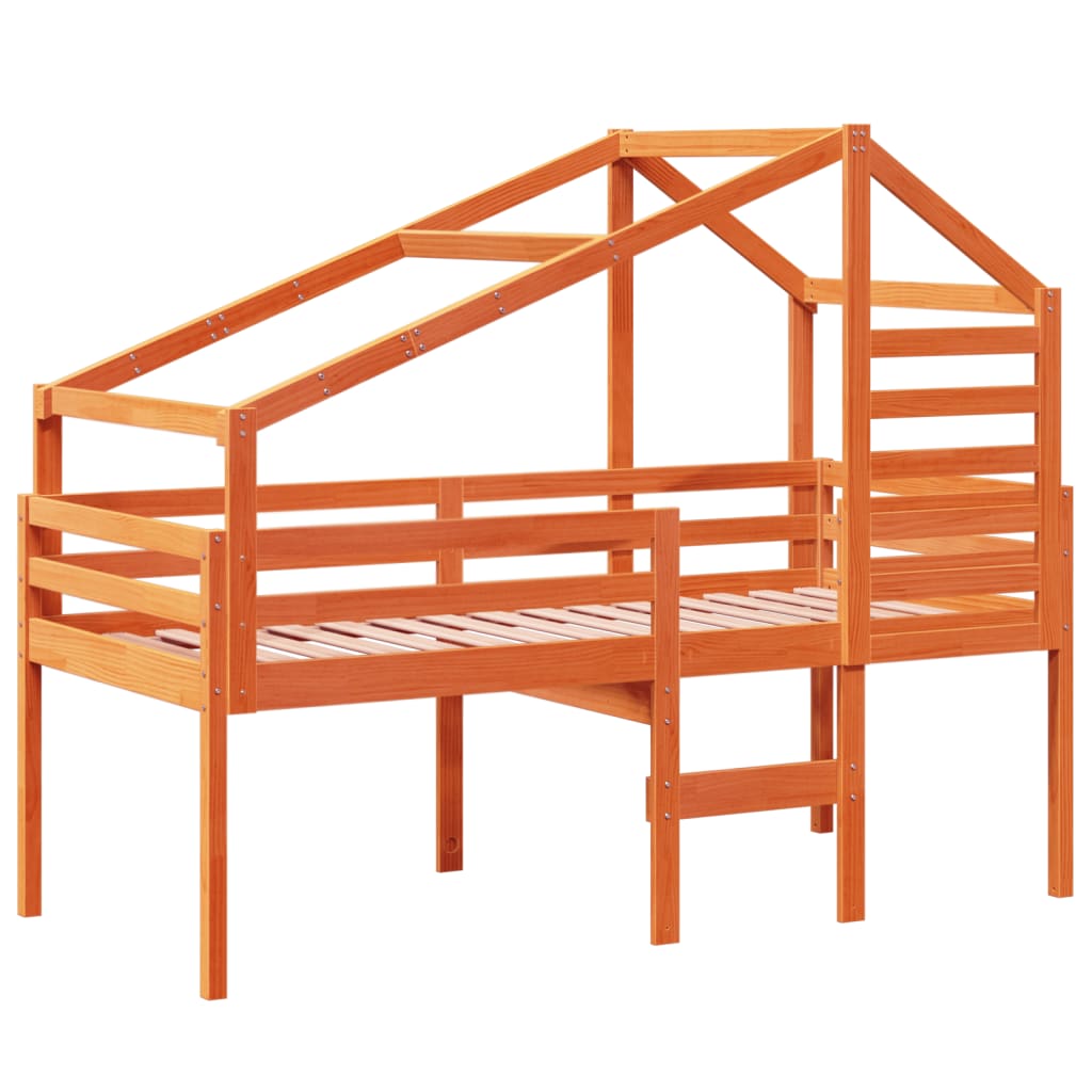 High Sleeper Bed without Mattress Wax Brown 80x200 cm Solid Wood Pine - Bargainia.com - 8721102668746 - 3281976