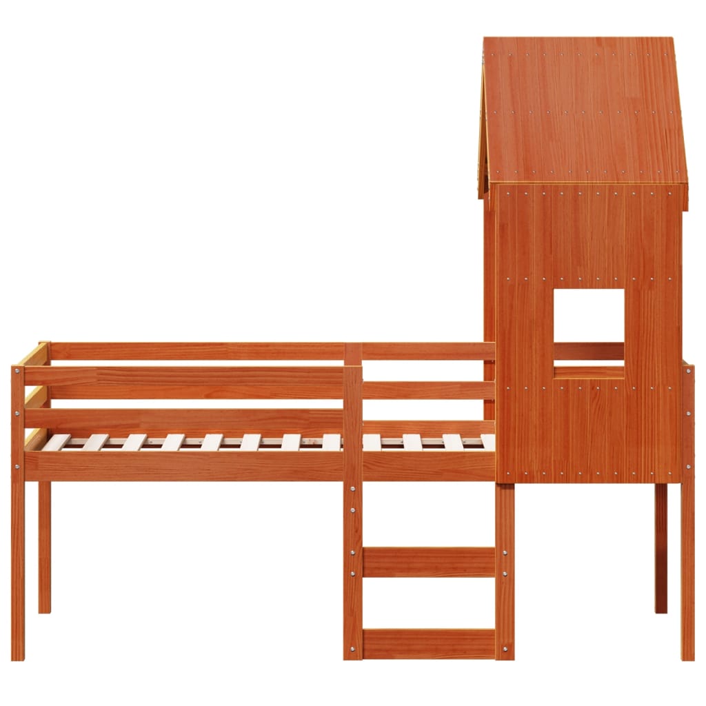 High Sleeper Bed without Mattress Wax Brown 80x200 cm Solid Wood Pine - Bargainia.com - 8721102669101 - 3282012