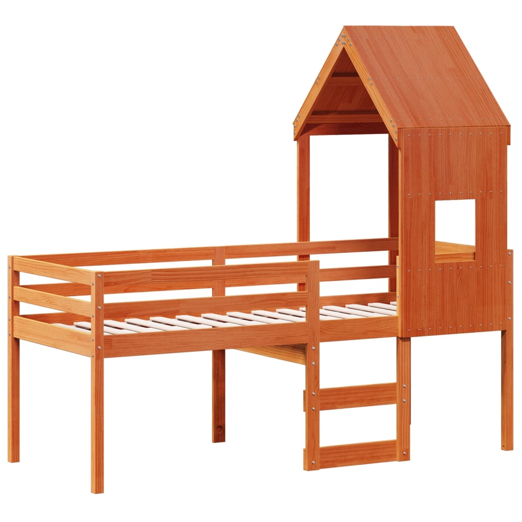 High Sleeper Bed without Mattress Wax Brown 80x200 cm Solid Wood Pine - Bargainia.com - 8721102669101 - 3282012