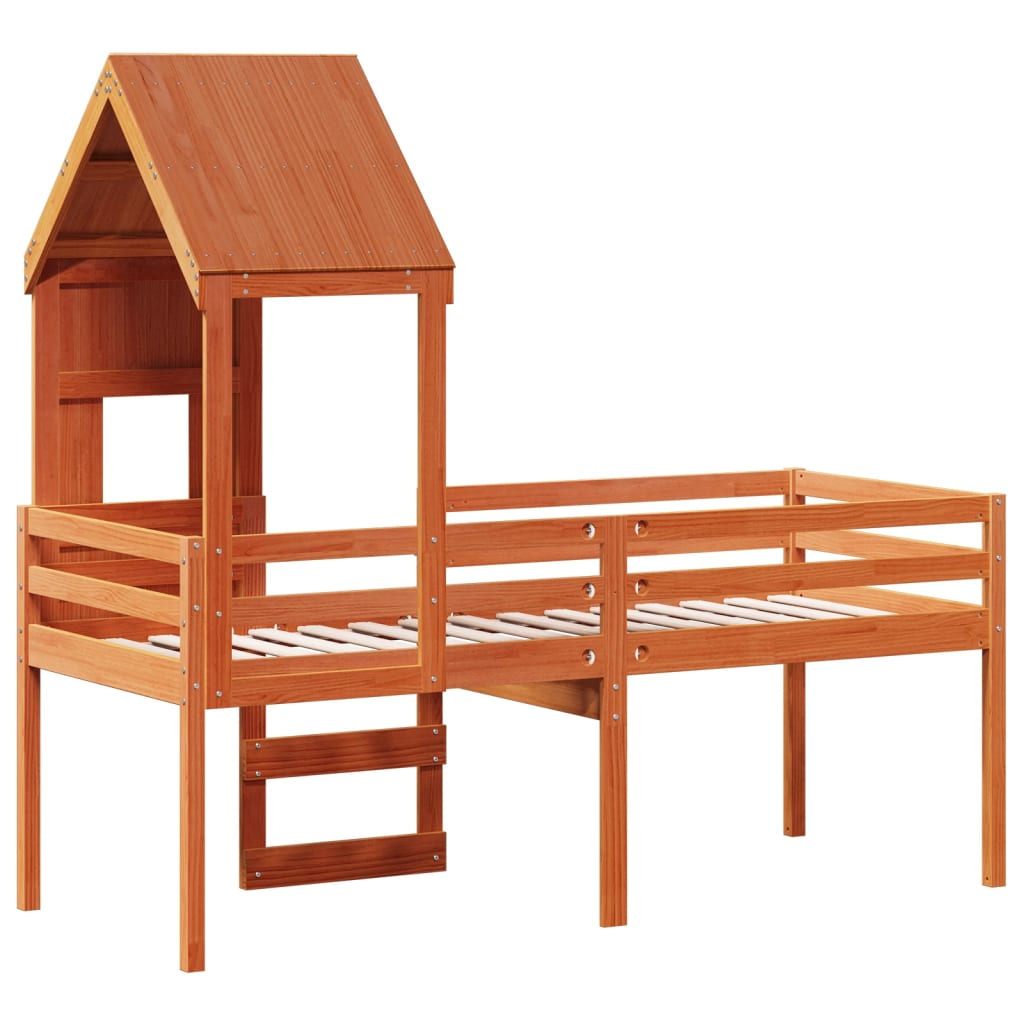 High Sleeper Bed without Mattress Wax Brown 80x200 cm Solid Wood Pine - Bargainia.com - 8721102669101 - 3282012