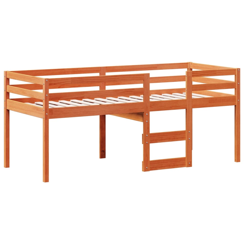 High Sleeper Bed without Mattress Wax Brown 80x200 cm Solid Wood Pine - Bargainia.com - 8721102669101 - 3282012