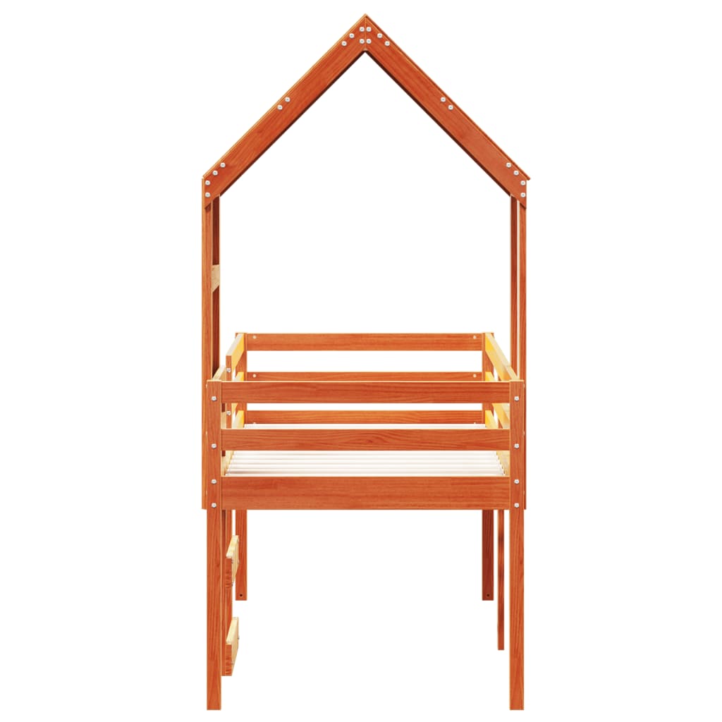 High Sleeper Bed without Mattress Wax Brown 80x200 cm Solid Wood Pine - Bargainia.com - 8721102669101 - 3282012