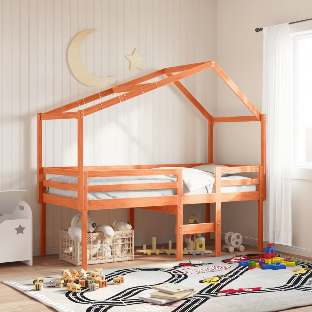 High Sleeper Bed without Mattress Wax Brown 80x200 cm Solid Wood Pine - Bargainia.com - 8721102669552 - 3282057