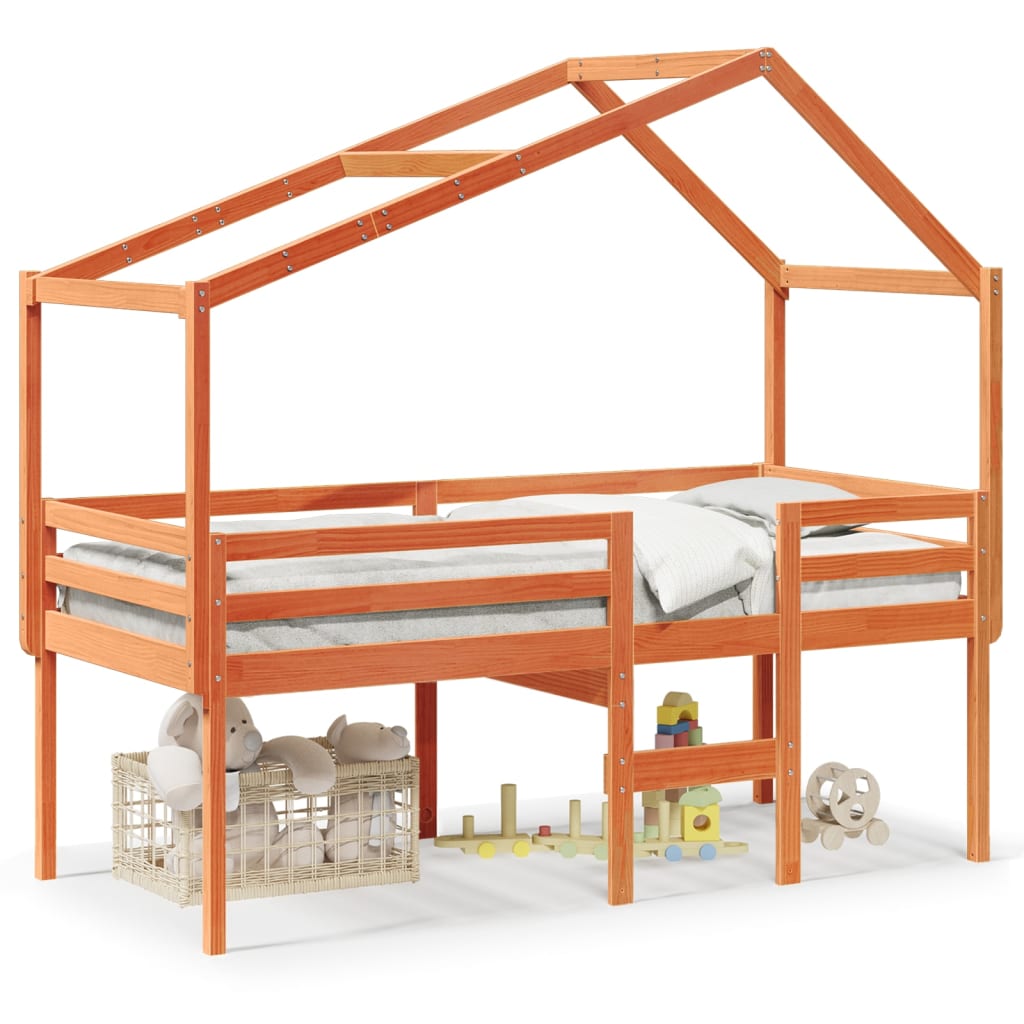 High Sleeper Bed without Mattress Wax Brown 80x200 cm Solid Wood Pine - Bargainia.com - 8721102669552 - 3282057