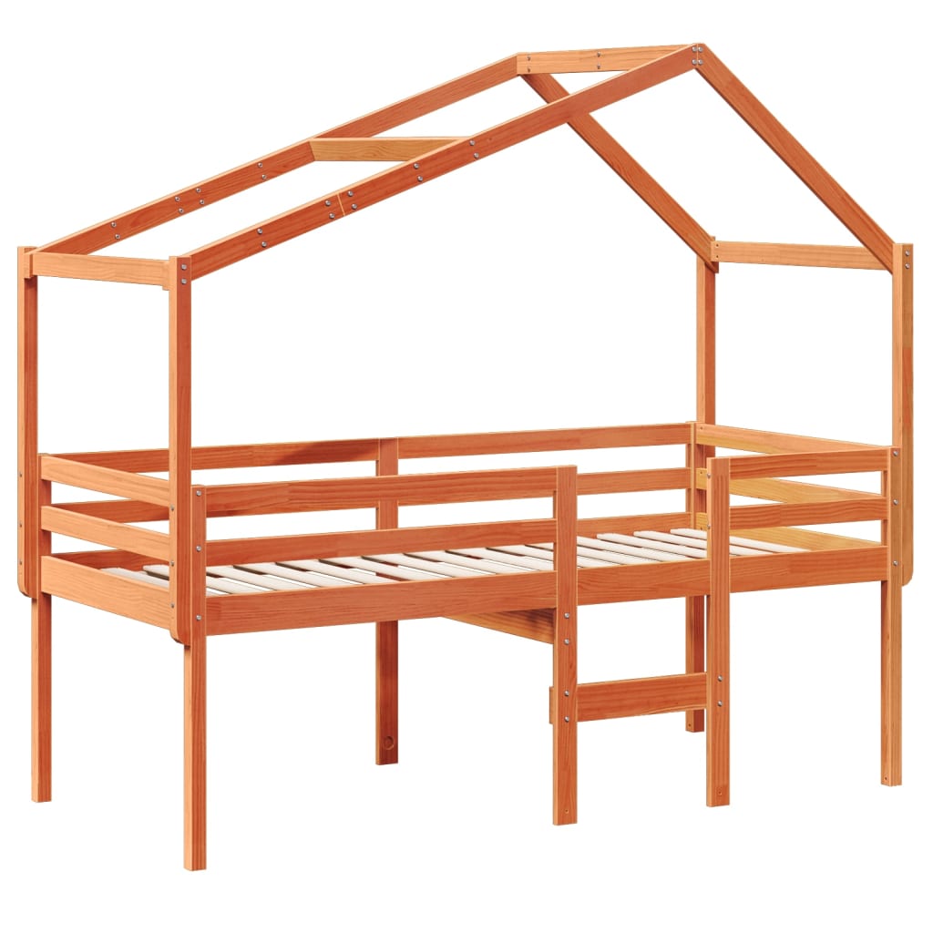 High Sleeper Bed without Mattress Wax Brown 80x200 cm Solid Wood Pine - Bargainia.com - 8721102669552 - 3282057