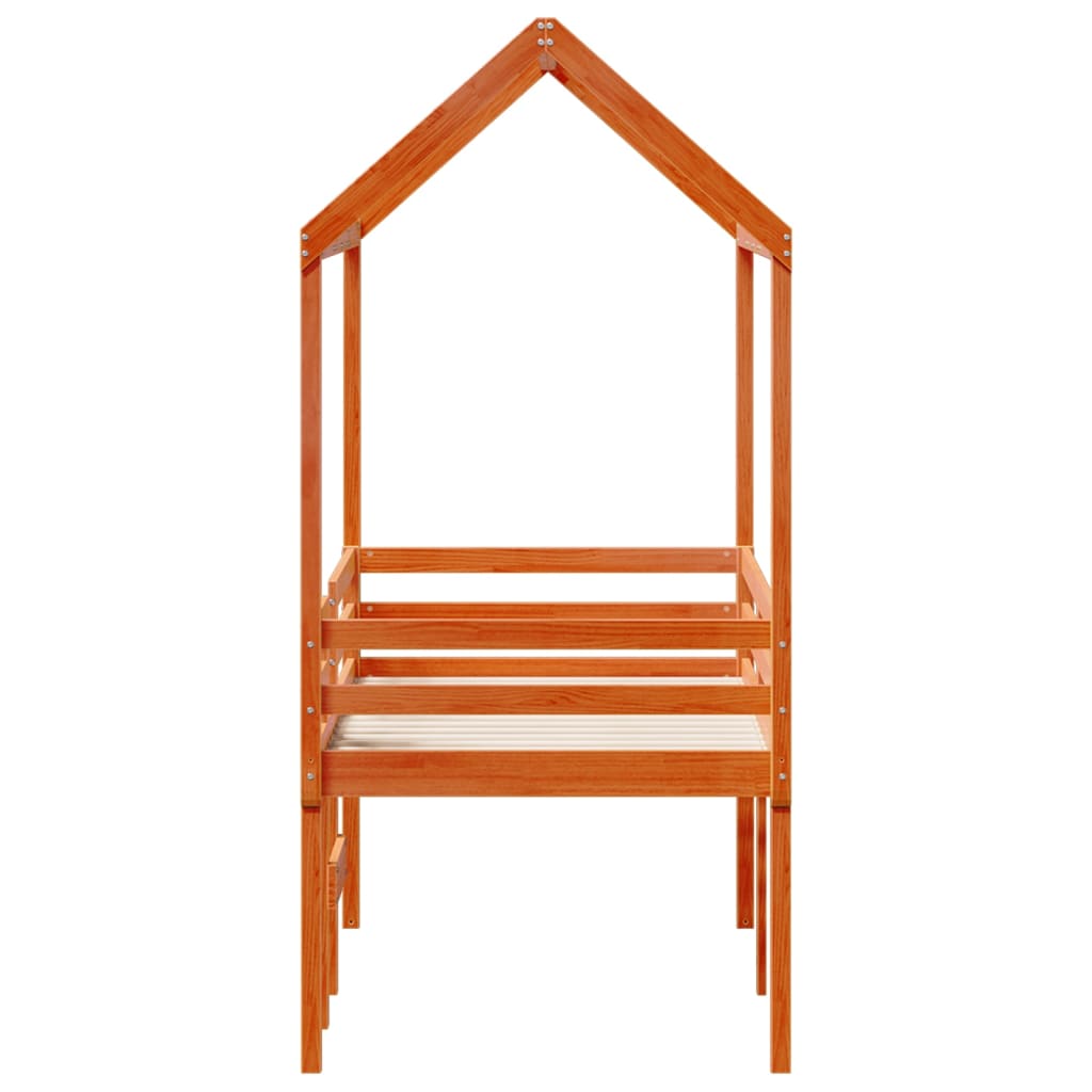 High Sleeper Bed without Mattress Wax Brown 80x200 cm Solid Wood Pine - Bargainia.com - 8721102670350 - 3282137