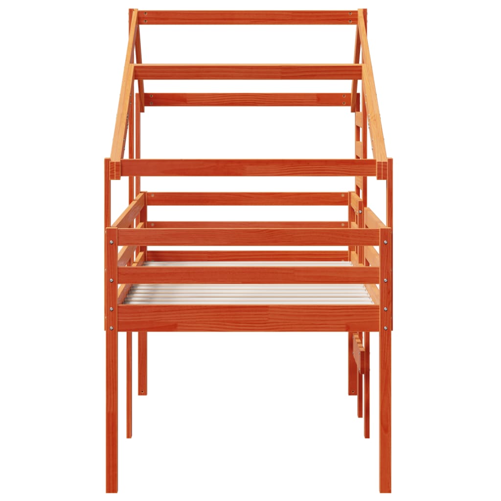 High Sleeper Bed without Mattress Wax Brown 90x200 cm Solid Wood Pine - Bargainia.com - 8721102668777 - 3281979