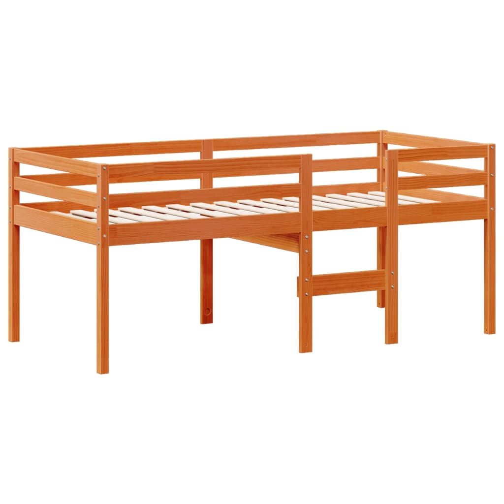 High Sleeper Bed without Mattress Wax Brown 90x200 cm Solid Wood Pine - Bargainia.com - 8721102670329 - 3282134
