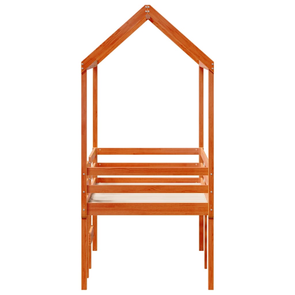 High Sleeper Bed without Mattress Wax Brown 90x200 cm Solid Wood Pine - Bargainia.com - 8721102670329 - 3282134