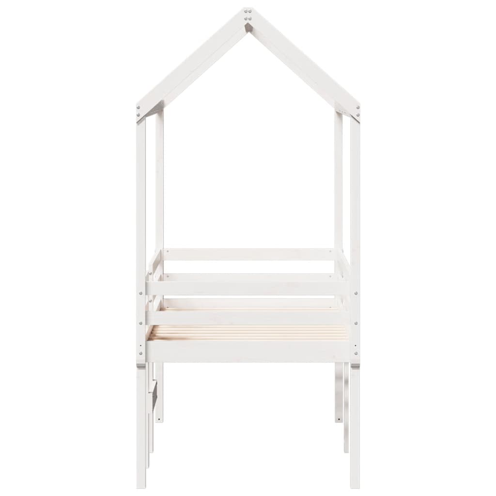 High Sleeper Bed without Mattress White 80x200 cm Solid Wood Pine - Bargainia.com - 8721102670343 - 3282136
