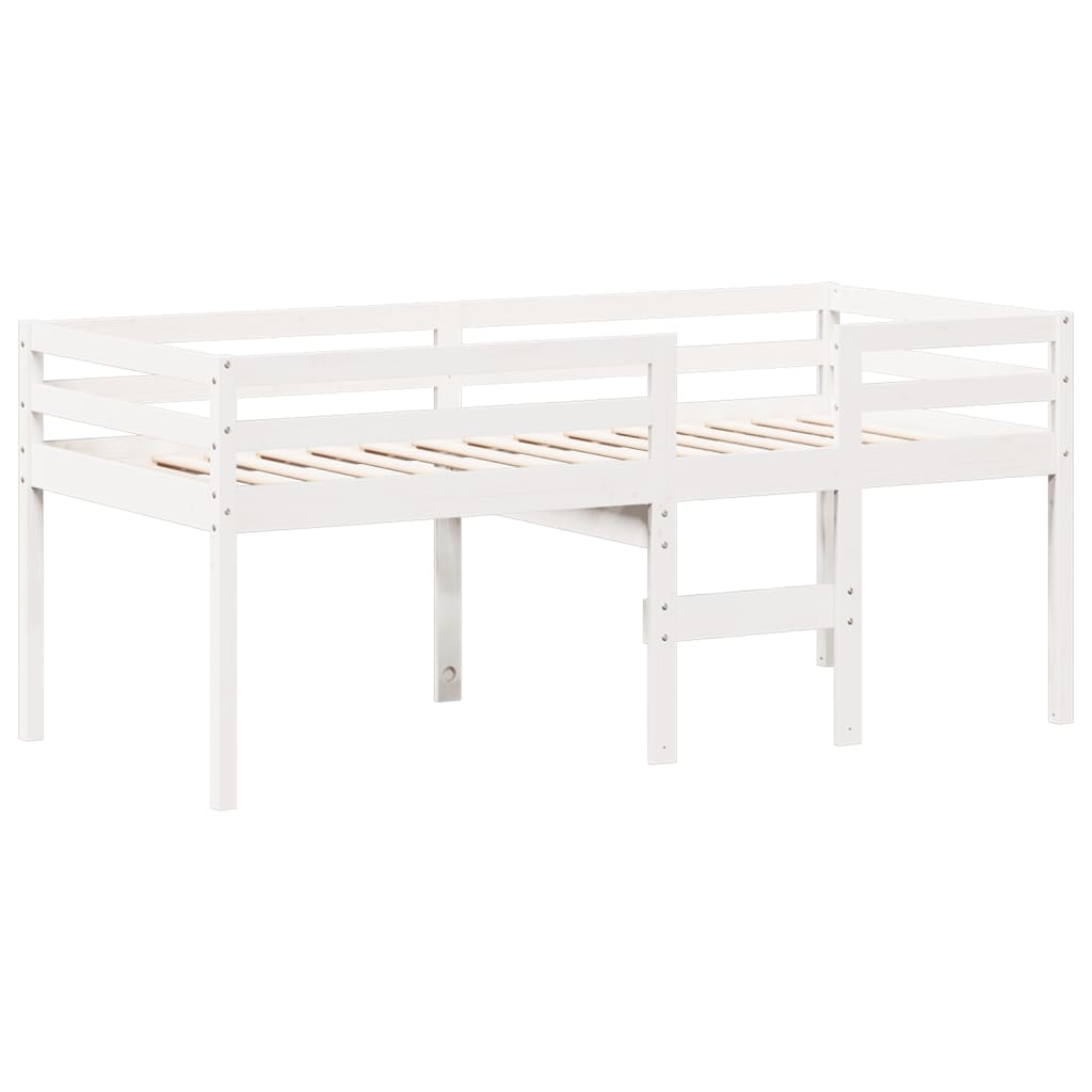 High Sleeper Bed without Mattress White 90x190 cm Single Solid Wood Pine - Bargainia.com - 8721102670374 - 3282139